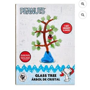 Peanuts Glass Tree Christmas Decoration NEW